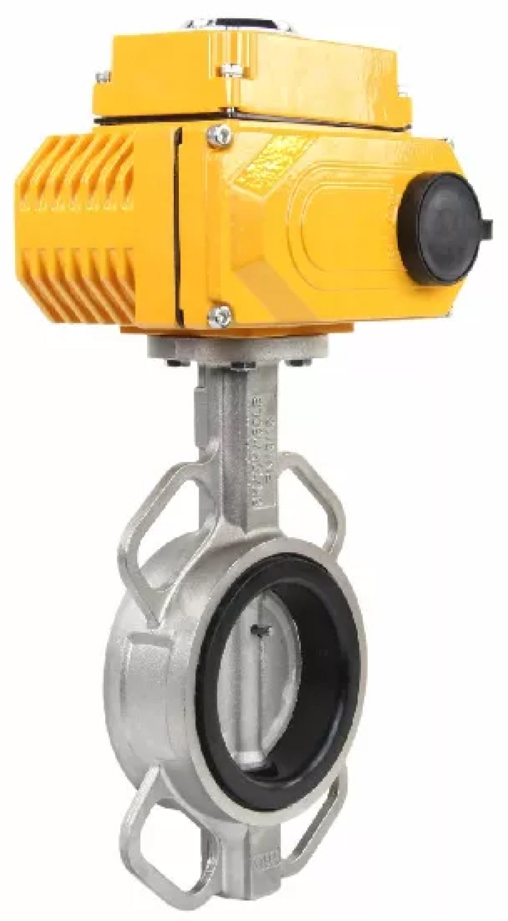 Vanne papillon d'eau Elephant 316L-316L-VITON, matériau du corps - acier inoxydable AISI 316L, matériau du disque - acier inoxydable AISI 316L, joint - Viton, avec actionneur électrique QT-040 24V