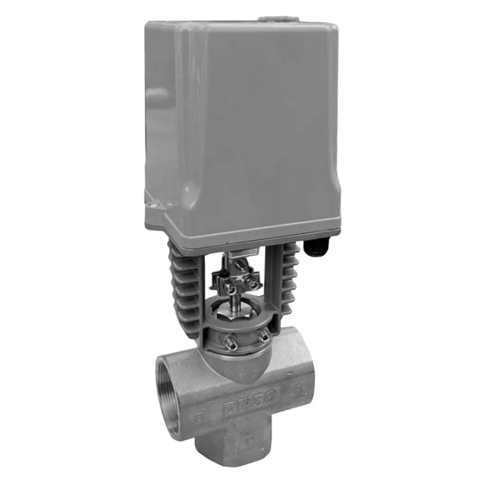 Three-way control valve Elephant VRg3M/S-31M-LED-T, body material - stainless steel AISI 304, locking body material - stainless steel AISI 304, seal - metal, with electric drive DAV 220V