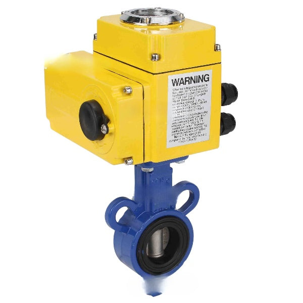 Vanne papillon d'eau Elephant WBV0232E-2W-Fb-H, matériau du corps - alliage d'aluminium, matériau du disque - acier inoxydable AISI 316L, joint - EPDM, actionneur électrique QT-N-хEM-B1 220V