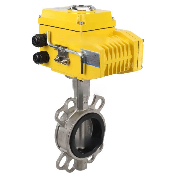 Vanne papillon d'eau Elephant WBV3131V-2W-Fb-H, matériau du corps - Acier inoxydable AISI 304, matériau du disque - Acier inoxydable AISI 304, joint - Viton, actionneur électrique QT-N-хEM-A1 220V
