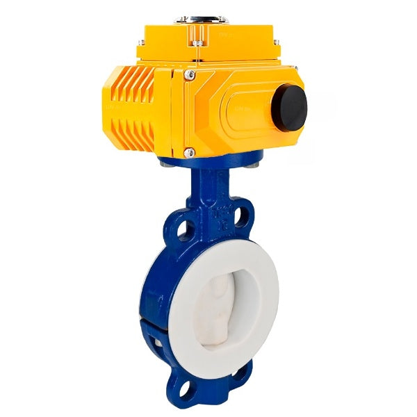 Vanne papillon d'eau Elephant WBV3434Pf-2W-Fb-H, matériau du corps - Acier au carbone, matériau du disque - Acier au carbone, joint - PTFE, actionneur électrique QT-N-хEM-O1 24V