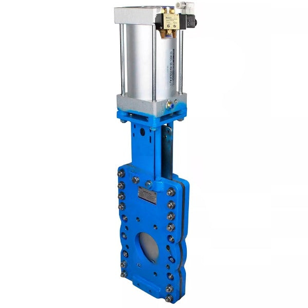 Gate valves Elephant GVKRT3431N-2W-Fb-2P interflanged, body - carbon steel WCB, gate - stainless steel 304, sealing - NBR, with pneumatic actuator and pneumatic valve 4V210-08 KUOIN 24V