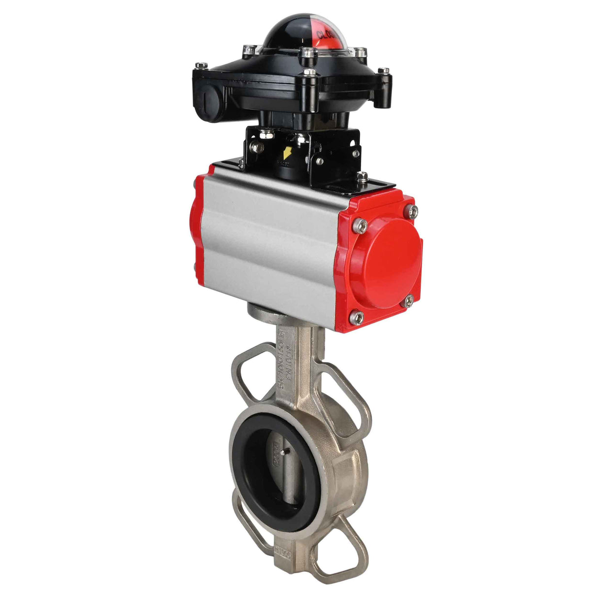 Water butterfly valve Elephant 316L-316L-EPDM body material - stainless steel aisi 316l, disk material - stainless steel AISI 316L, seal - EPDM with double-acting pneumatic actuator Elephant DA and pneumatic distributor 4M310-08 220V and limit switch