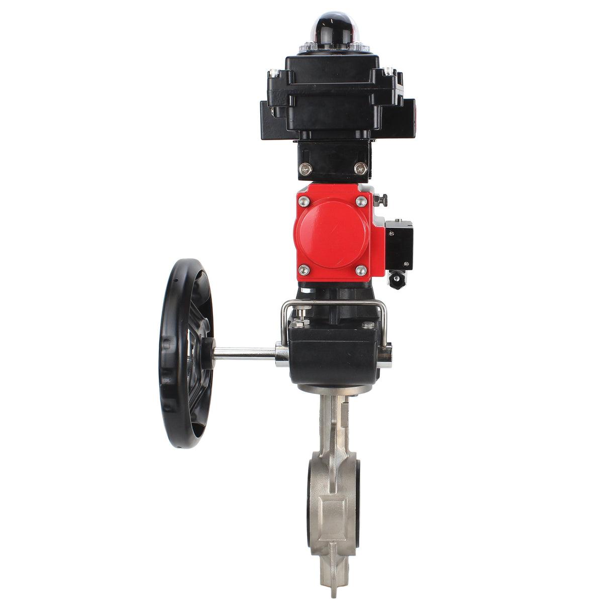 Water butterfly valve Elephant 316L-316L-VITON body material - stainless steel aisi 316l, disk material - stainless steel AISI 316L, seal - Viton with pneumatic actuator Elephant DA, pneumatic distributor 4M310-08 24V, limit switch block APL-410N EX