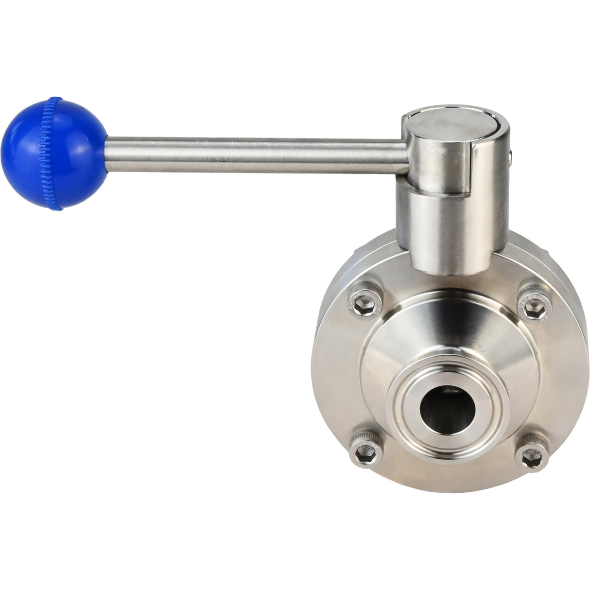 Vanne papillon d'eau Elephant WBV3131E-2W-CH, matériau du corps - Acier inoxydable AISI 304, matériau du disque - Acier inoxydable AISI 304, joint - EPDM, connexion - collier de serrage, poignée