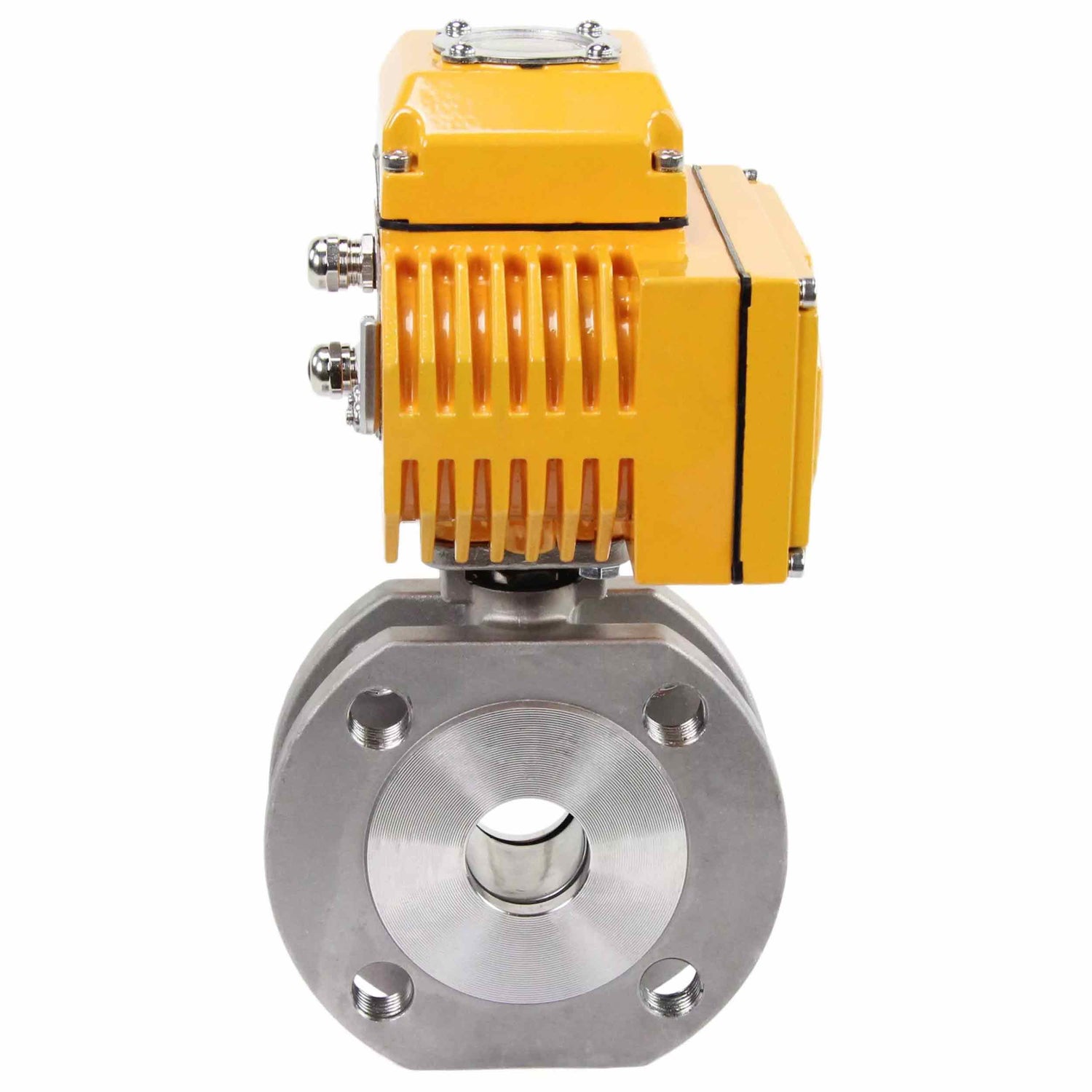 Válvula de bola de acero inoxidable Elephant BV3232P-FP-Fb PSI232, material del cuerpo - acero inoxidable AISI 316, sello - PTFE, paso completo, brida compacta, actuador eléctrico Elephant-003 24 V