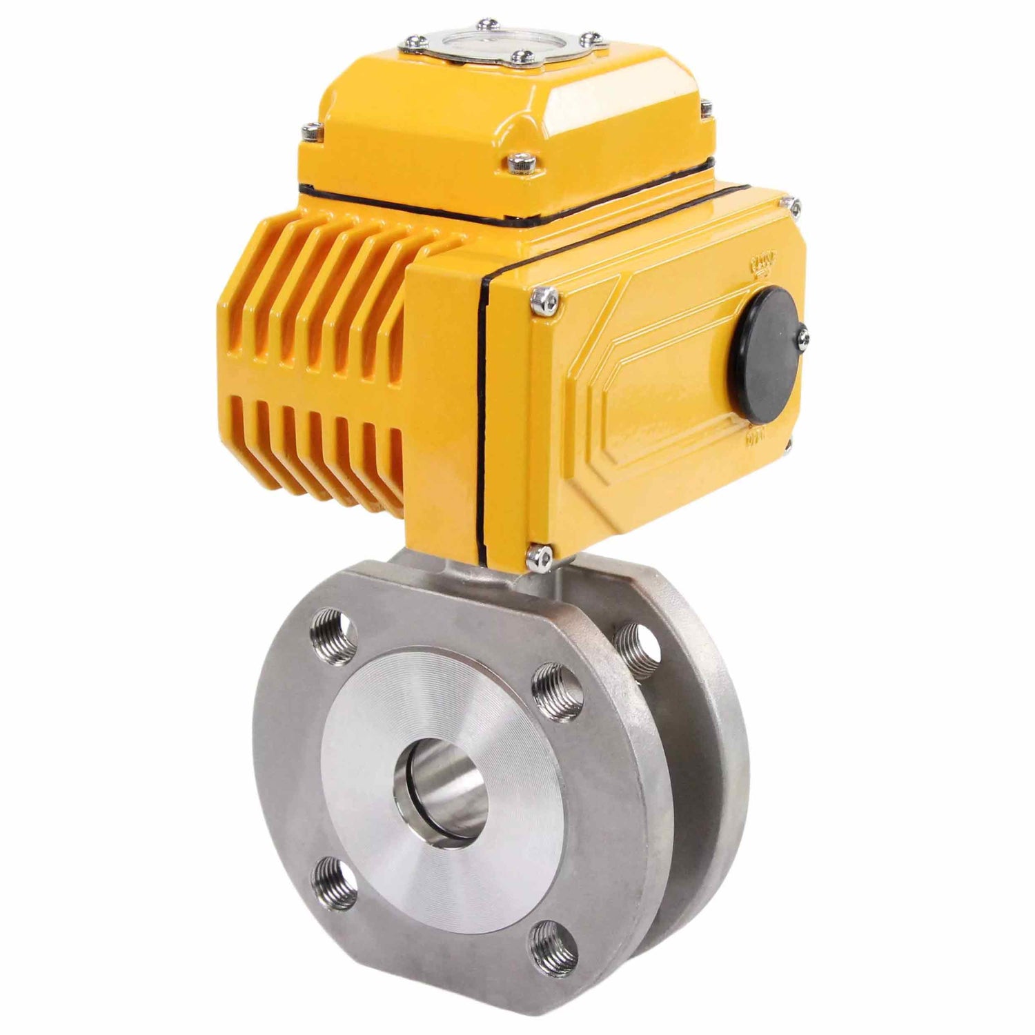 Válvula de bola de acero inoxidable Elephant BV3232P-FP-Fb PSI232, material del cuerpo - acero inoxidable AISI 316, sello - PTFE, paso completo, brida compacta, actuador eléctrico Elephant-003 24 V