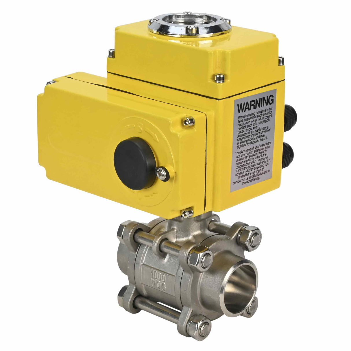 Válvula de bola de acero inoxidable Elephant BVPP 316.200-ISO PSI914 SS316 paso completo, para soldar, material del cuerpo - acero inoxidable, actuador eléctrico de cuarto de vuelta Elephant-003 220 V