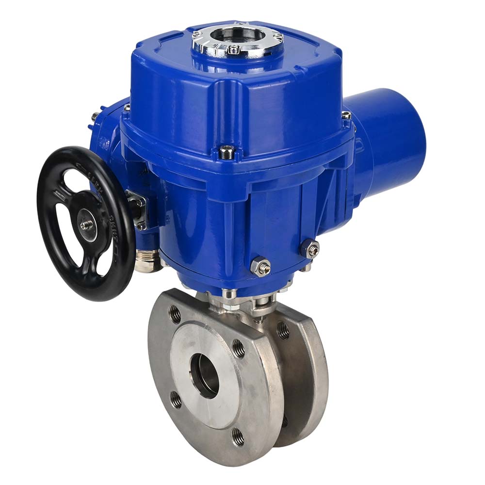 Válvula de bola de acero inoxidable Elephant-BVсFP.316.200 PSI232, paso completo, brida compacta, actuador eléctrico de cuarto de vuelta Elephant QT-W (M) 220 V