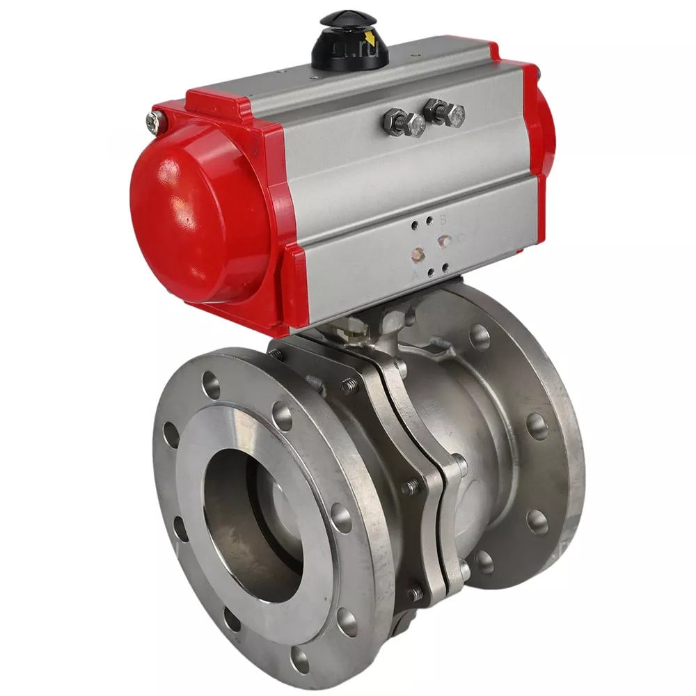 Ball valves Elephant BV3232P(2pc)-FP-F-ISO-R DN200-300 16 bar full bore flanged, body - stainless steel 316, with PA-SA pneumatic actuator with return springs