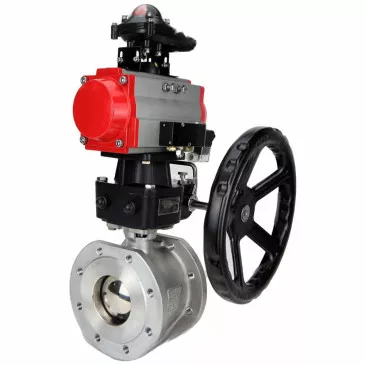Ball valves Elephant BV3232P(2pc)-FP-F-ISO-R DN200-250 16 bar full bore flanged, body - stainless steel 316, with double-acting PA-DA pneumatic actuator, pneumatic distributor 4M310-08 24V, BKV APL-410N EX and gearbox MON-ISO