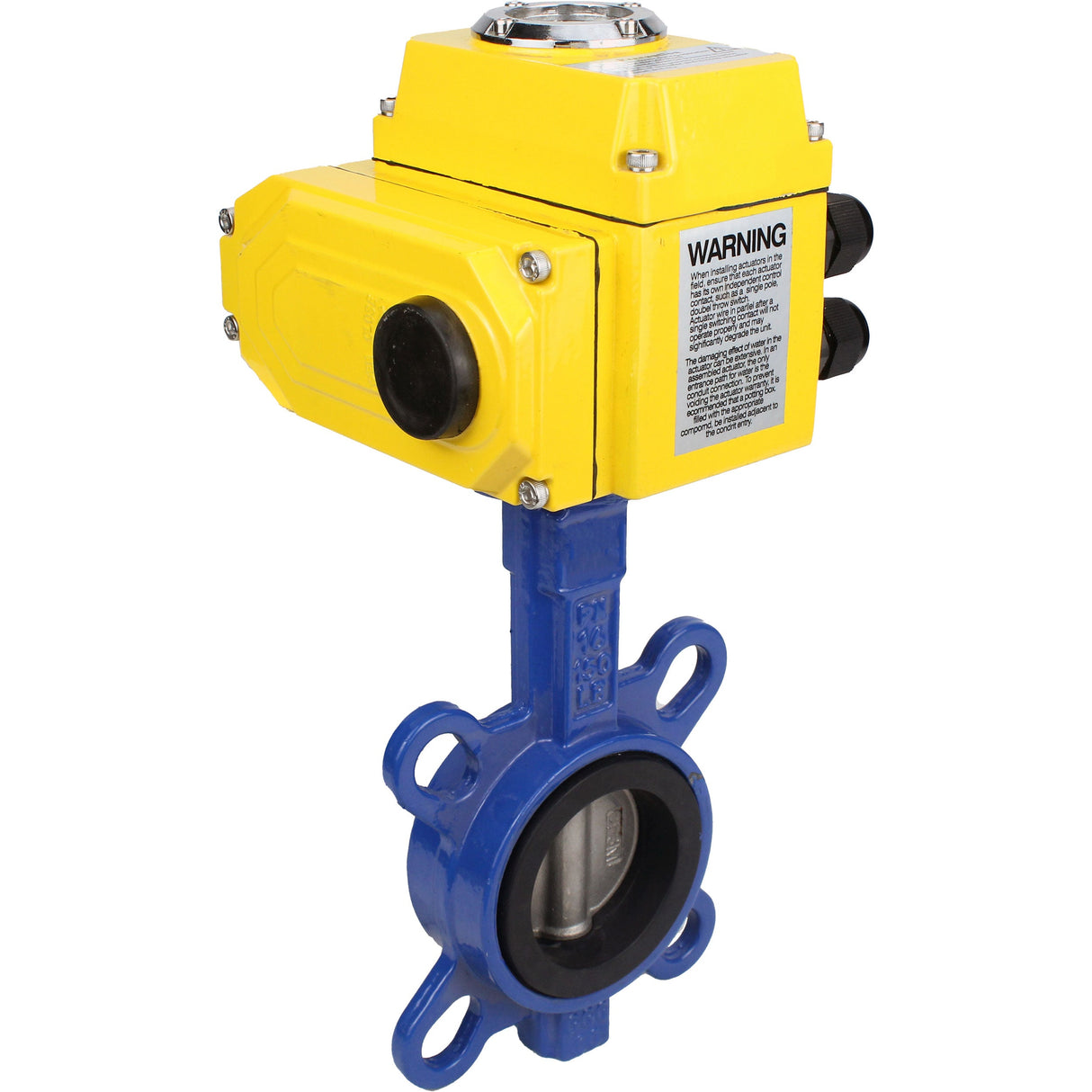 Válvula de mariposa de agua Elephant ggg50-316l-epdm-elephant-110/220, material del cuerpo - fundición GGG50, material del disco - acero inoxidable AISI 316L, sello - EPDM, actuador eléctrico operado