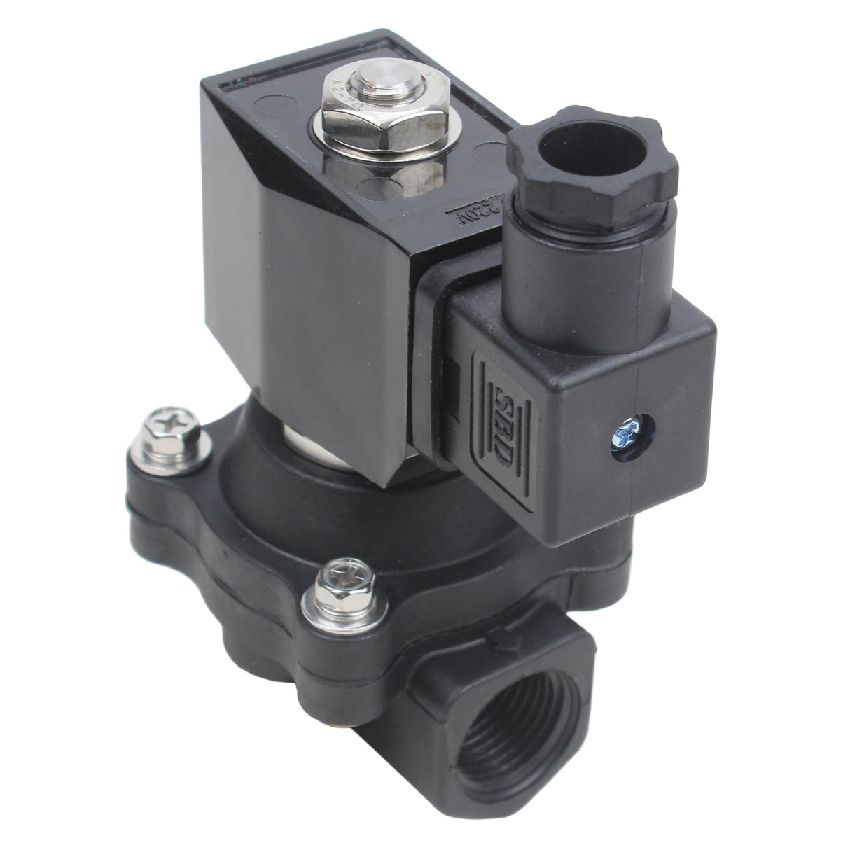 Electroválvula eléctrica de acción directa de dos vías normalmente cerrada Elephant VS2W-503N-NC G NBR 24V, material del cuerpo - Nylon 66, junta - NBR