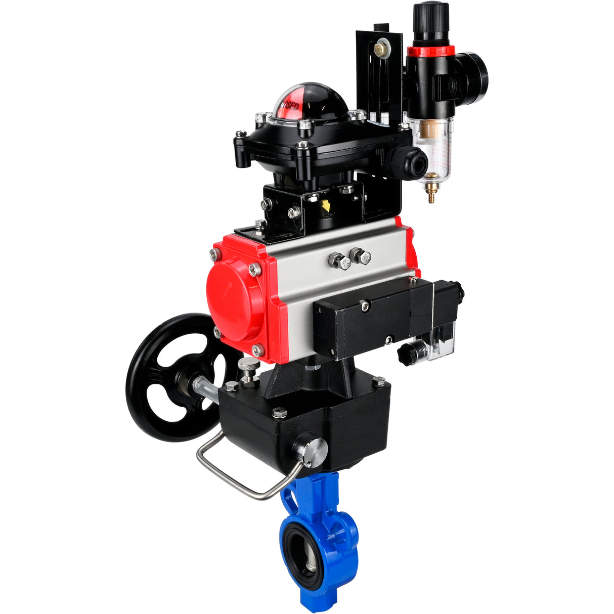 Válvula de mariposa de agua Elephant al-316l-epdm-elephant-da-4m310-110/220-apl210n-hdm-afc2000, material del cuerpo - aleación de aluminio, material del disco - acero inoxidable AISI 316L, sello - EPDM, actuador neumático operado