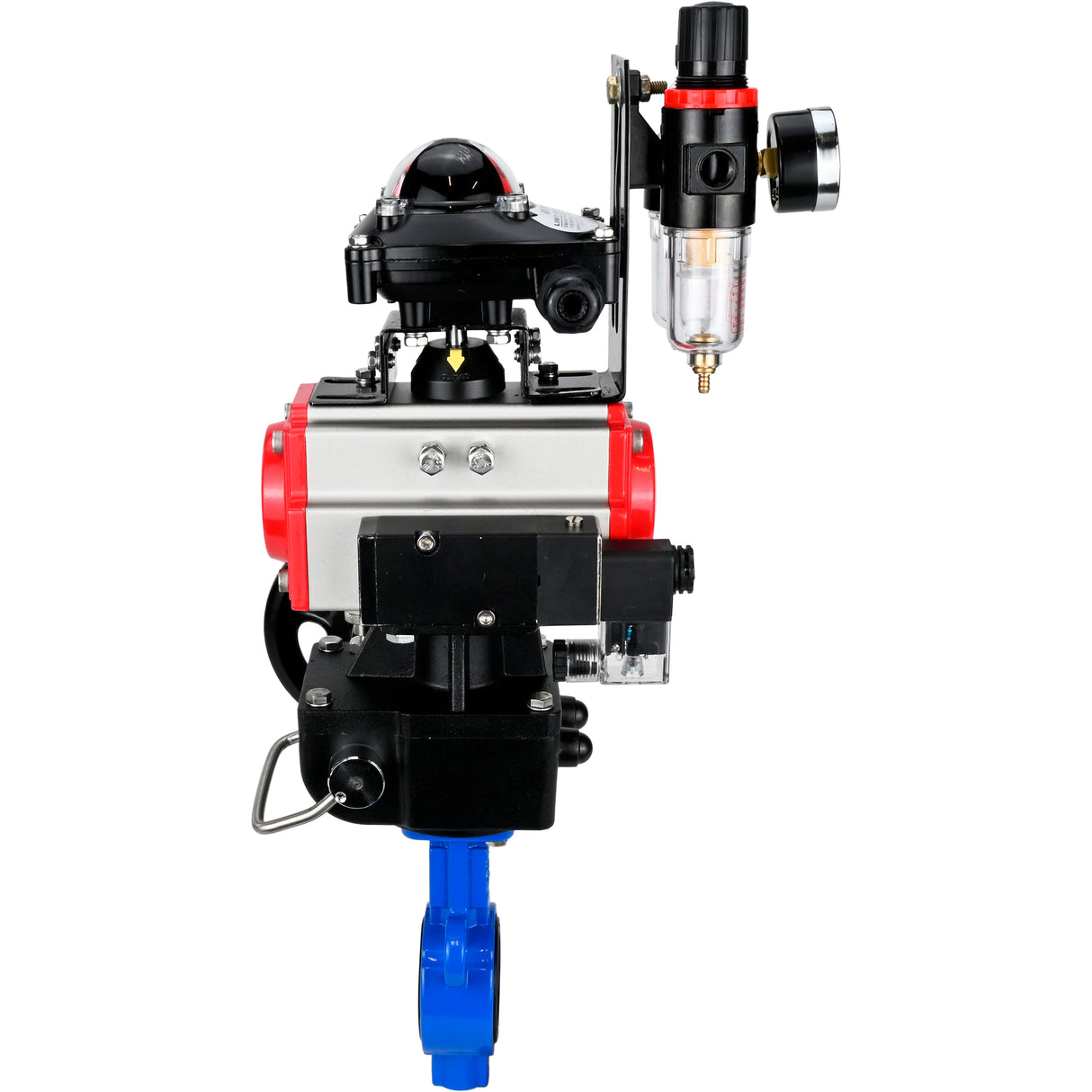 Válvula de mariposa de agua Elephant al-316l-epdm-elephant-da-4m310-110/220-apl210n-hdm-afc2000, material del cuerpo - aleación de aluminio, material del disco - acero inoxidable AISI 316L, sello - EPDM, actuador neumático operado