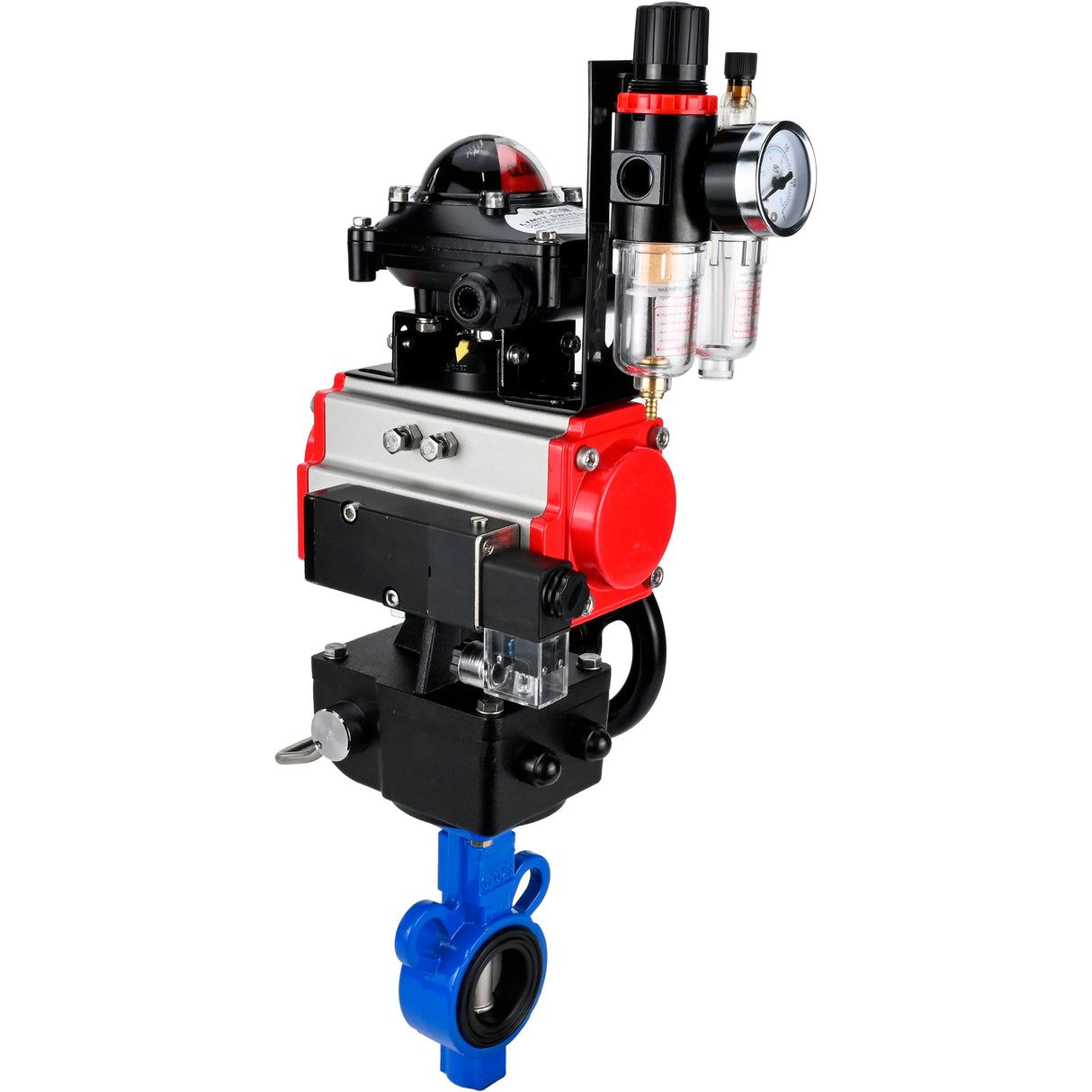 Válvula de mariposa de agua Elephant al-316l-epdm-elephant-da-4m310-110/220-apl210n-hdm-afc2000, material del cuerpo - aleación de aluminio, material del disco - acero inoxidable AISI 316L, sello - EPDM, actuador neumático operado