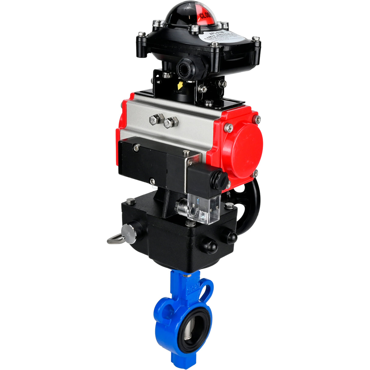 Válvula de mariposa de agua Elephant al-316l-epdm-elephant-da-4m310-110/220-apl210n-hdm, material del cuerpo - aleación de aluminio, material del disco - acero inoxidable AISI 316L, sello - EPDM, actuador neumático operado