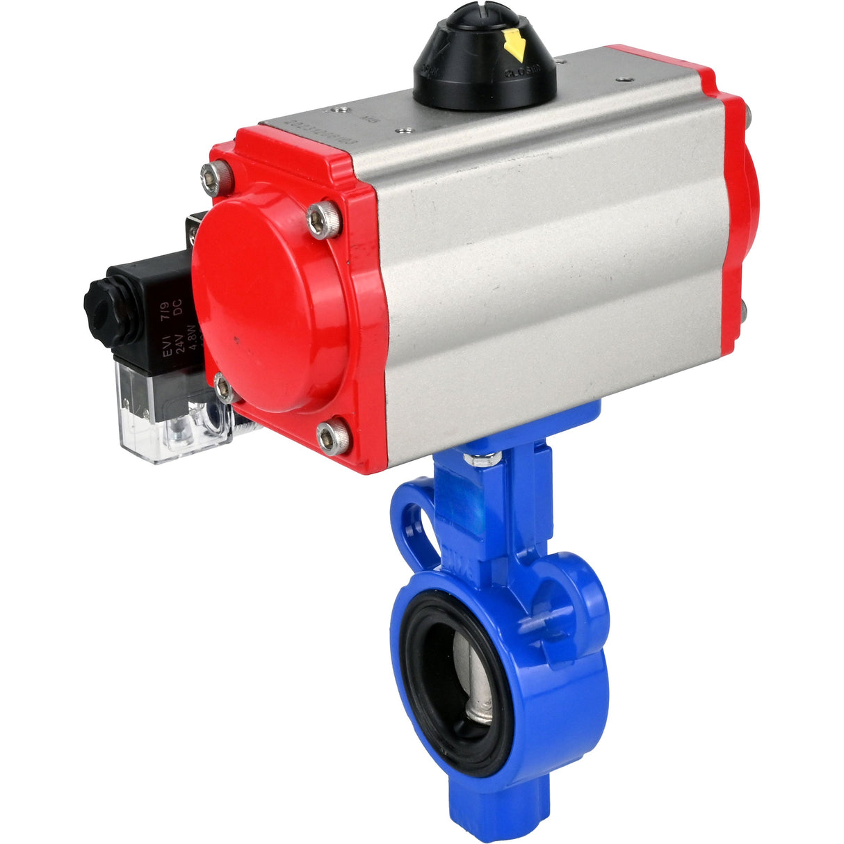 Válvula de mariposa de agua Elephant al-316l-epdm-elephant-da-4m310-24, material del cuerpo - aleación de aluminio, material del disco - acero inoxidable AISI 316L, sello - EPDM, actuador neumático operado