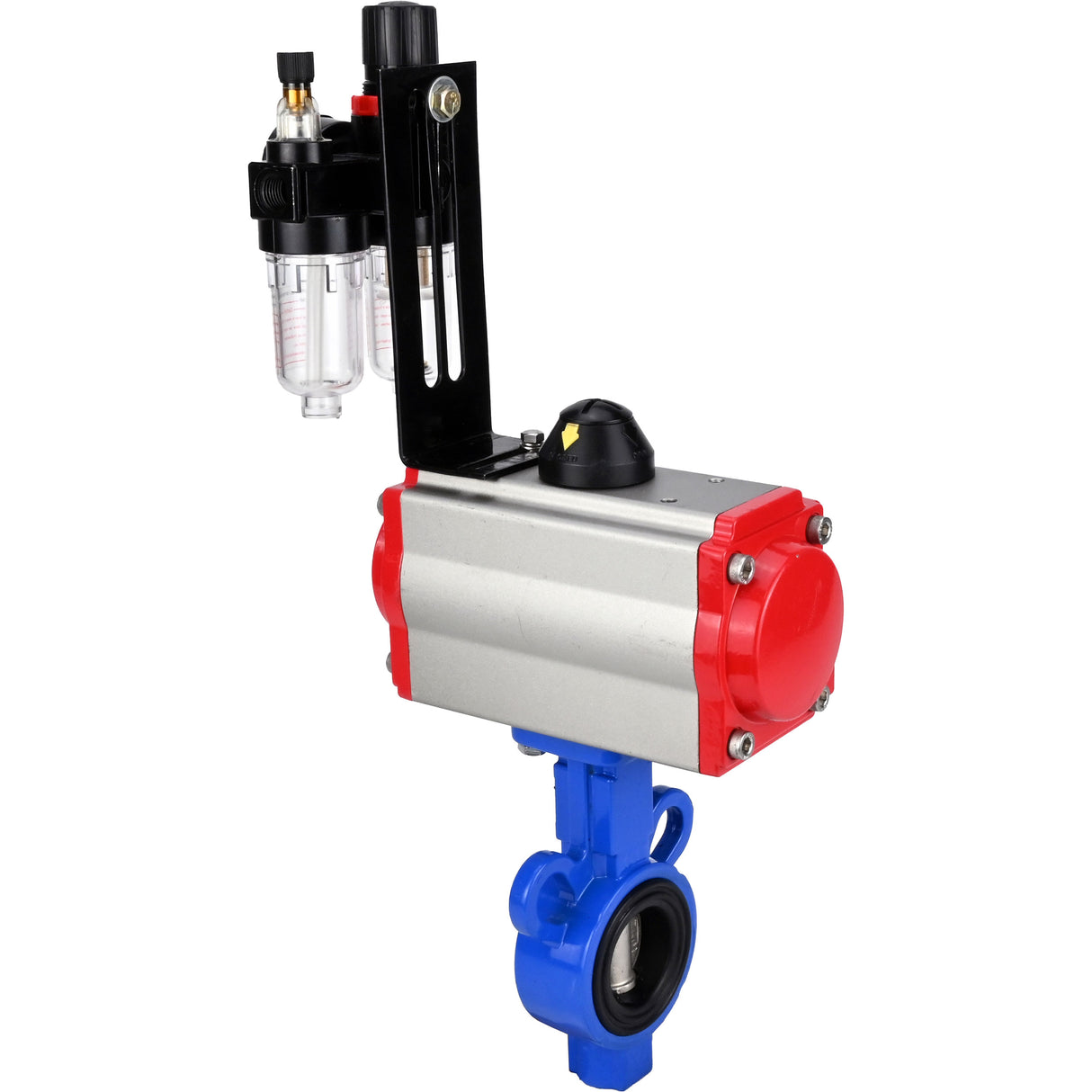 Válvula de mariposa de agua Elephant al-316l-epdm-elephant-da-4m310-110/220-afc2000, material del cuerpo - aleación de aluminio, material del disco - acero inoxidable AISI 316L, sello - EPDM, actuador neumático operado