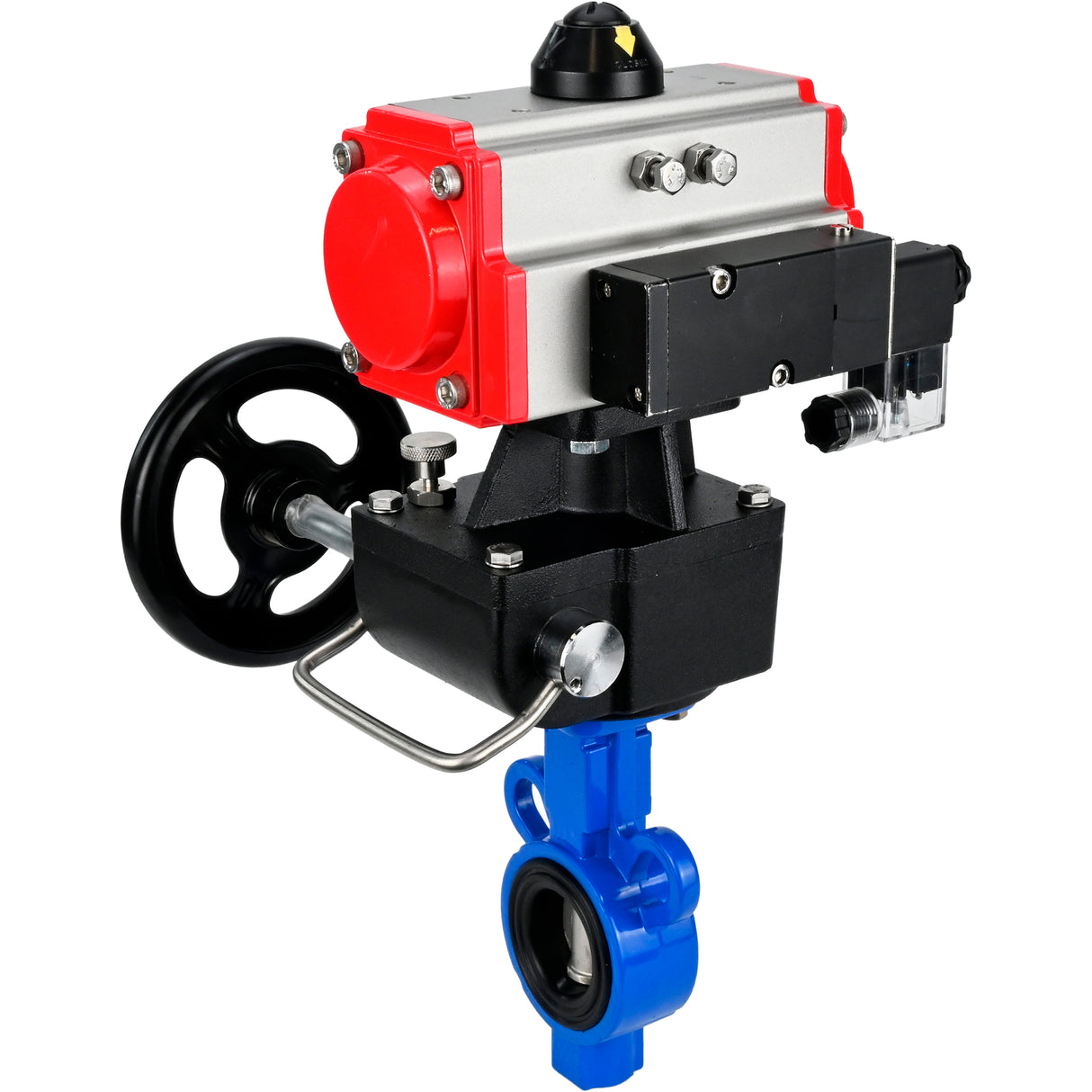 Válvula de mariposa de agua Elephant al-316l-epdm-elephant-da-4m310-24-hdm, material del cuerpo - aleación de aluminio, material del disco - acero inoxidable AISI 316L, sello - EPDM, actuador neumático operado