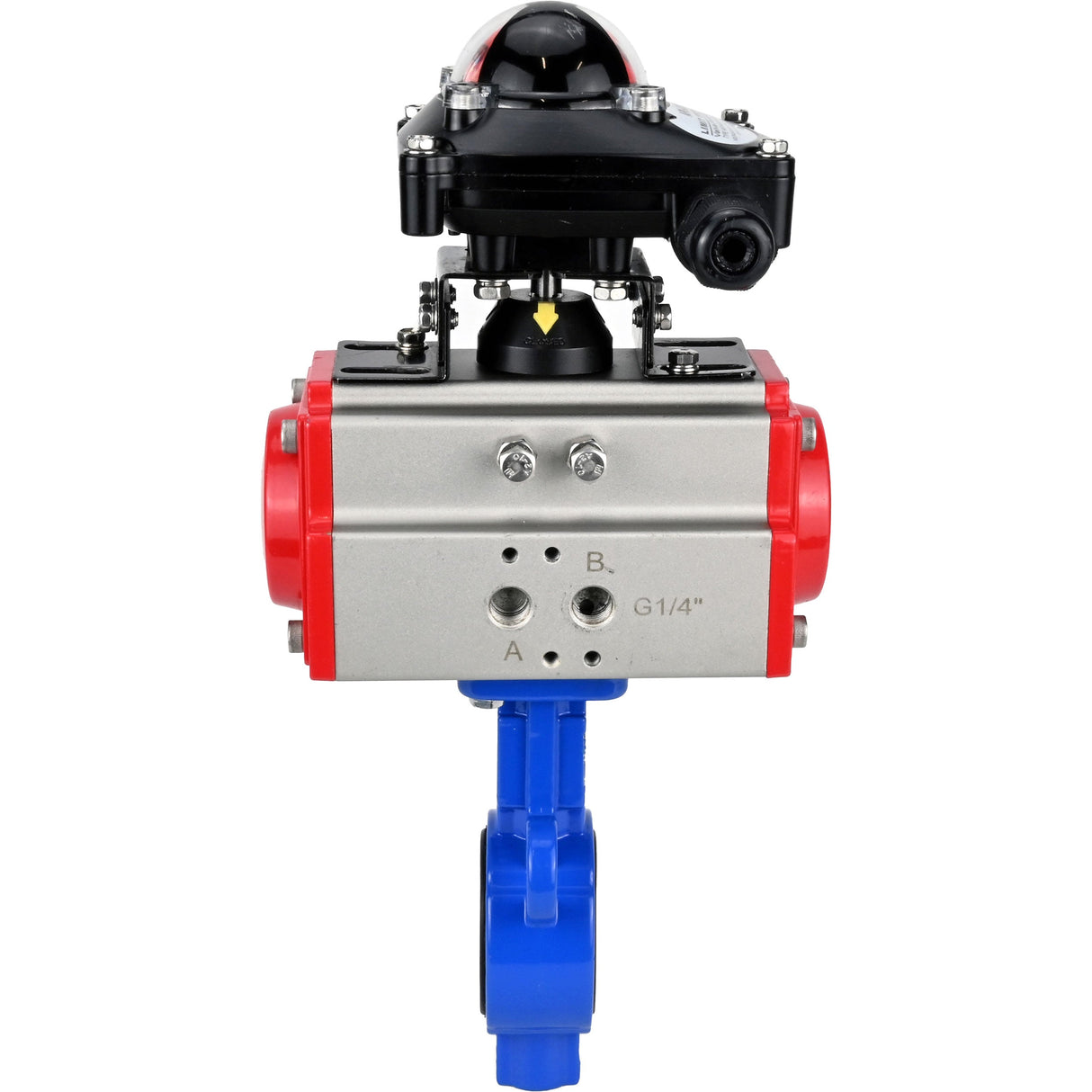 Válvula de mariposa de agua Elephant al-316l-epdm-elephant-sa-apl210n, material del cuerpo - aleación de aluminio, material del disco - acero inoxidable AISI 316L, sello - EPDM, actuador neumático operado