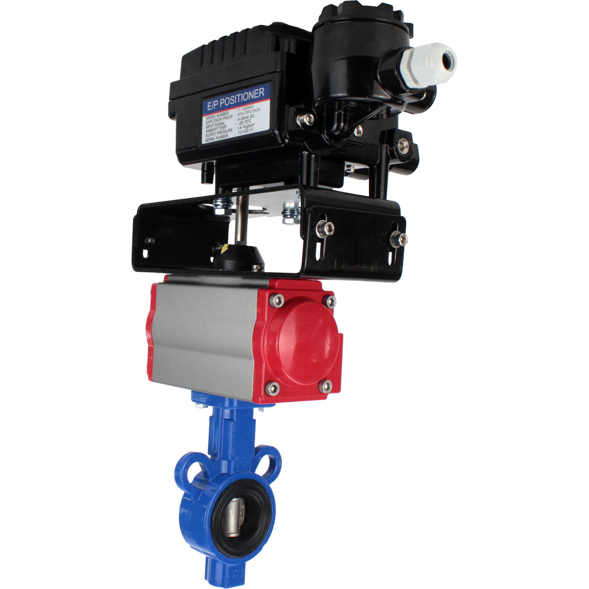 Válvula de mariposa de agua Elephant al-316l-epdm-elephant-sa-yt1000rsi, material del cuerpo - aleación de aluminio, material del disco - acero inoxidable AISI 316L, sello - EPDM, actuador neumático operado