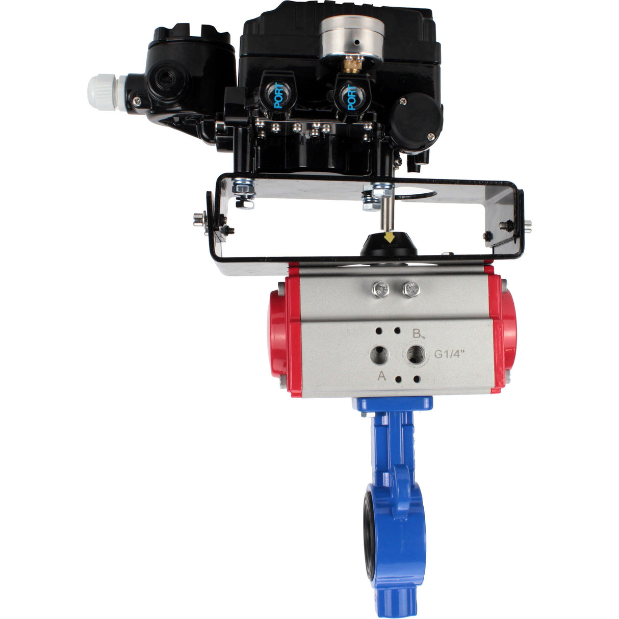 Válvula de mariposa de agua Elephant al-316l-epdm-elephant-sa-yt1000rsn, material del cuerpo - aleación de aluminio, material del disco - acero inoxidable AISI 316L, sello - EPDM, actuador neumático operado