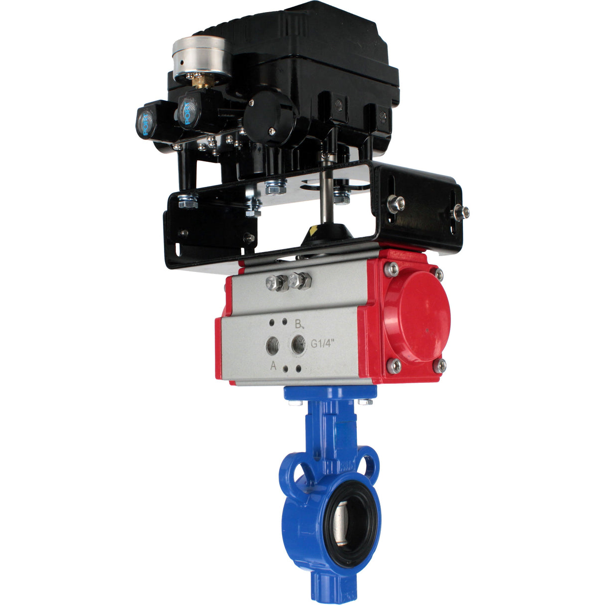 Válvula de mariposa de agua Elephant al-316l-epdm-elephant-da-yt1000rsi, material del cuerpo - aleación de aluminio, material del disco - acero inoxidable AISI 316L, sello - EPDM, actuador neumático operado