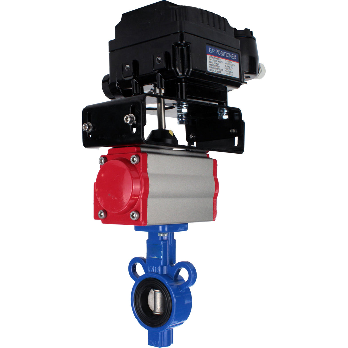 Válvula de mariposa de agua Elephant al-316l-epdm-elephant-da-yt1000rsi, material del cuerpo - aleación de aluminio, material del disco - acero inoxidable AISI 316L, sello - EPDM, actuador neumático operado