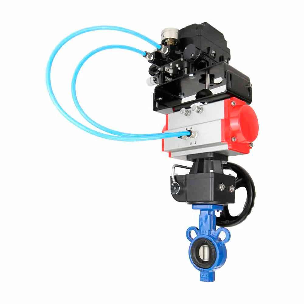 Válvula de mariposa de agua Elephant al-316l-epdm-elephant-da-yt1000rsi-hdm, material del cuerpo - aleación de aluminio, material del disco - acero inoxidable AISI 316L, sello - EPDM, actuador neumático operado