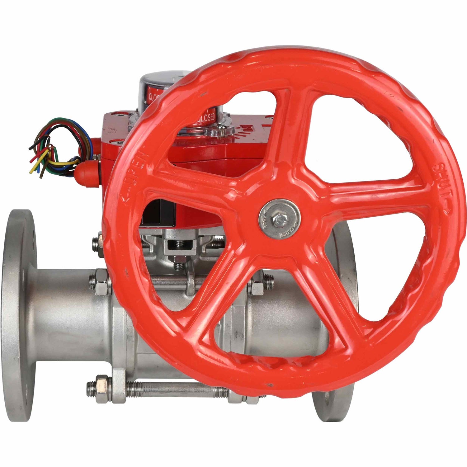 Válvula de bola de acero inoxidable Elephant ksfpt-316-180-hgbf, material del cuerpo - acero inoxidable AISI 316, material de la bola - acero inoxidable AISI 316, sello - PTFE, operada por manija