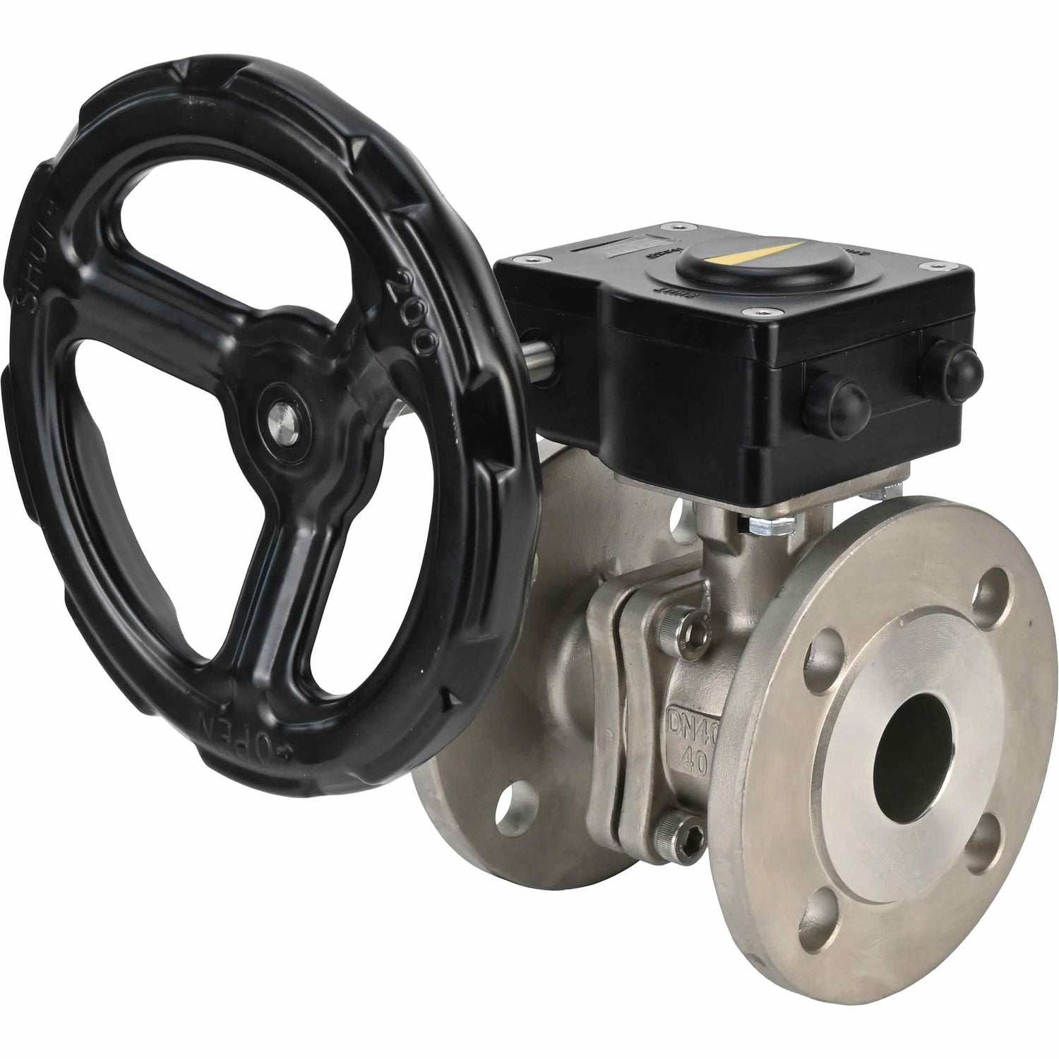 Válvula de bola de acero inoxidable Elephant kchfp ham, material del cuerpo - acero inoxidable AISI 316, material de la bola - acero inoxidable AISI 316, junta - PTFE, accionada por maneta