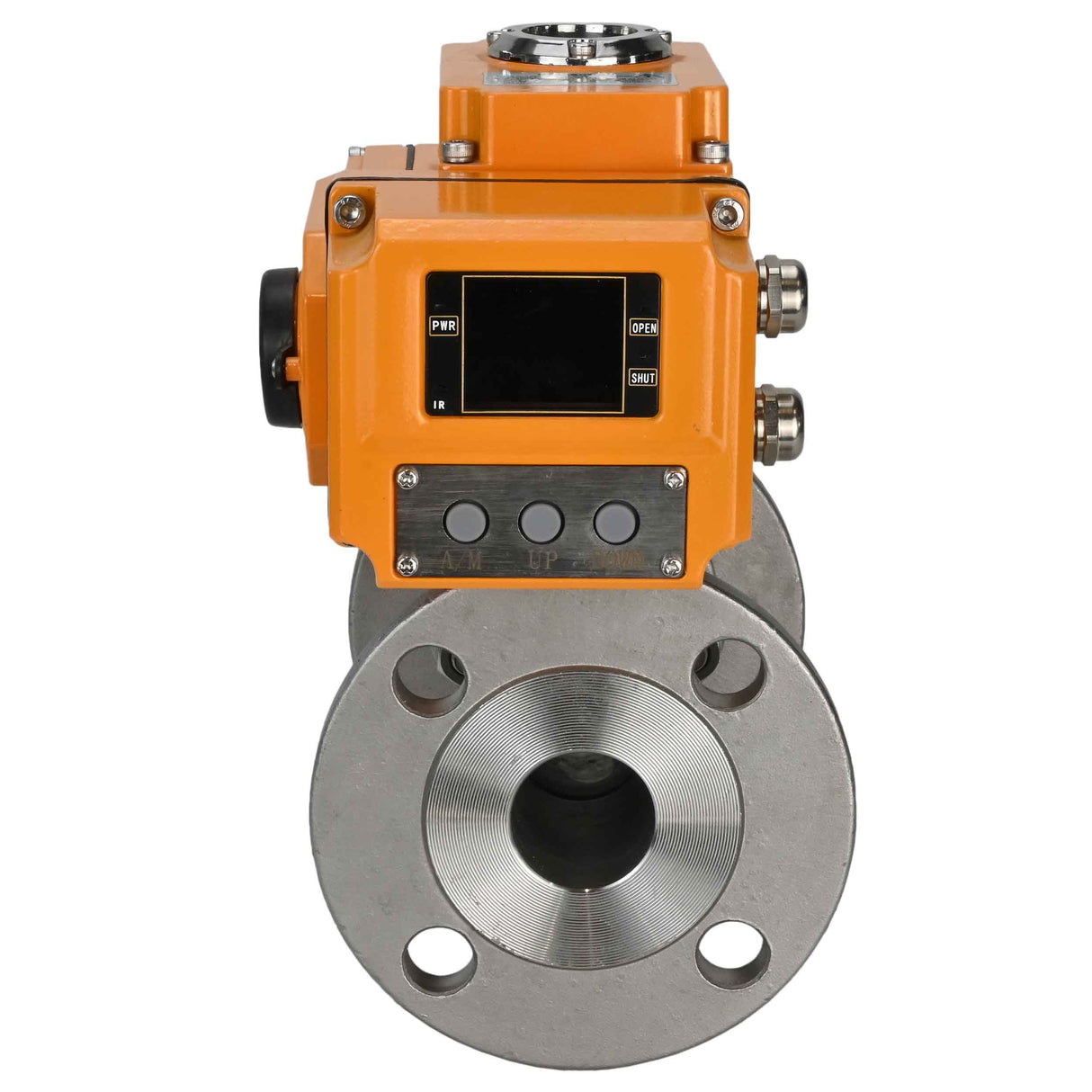 Robinets à boisseau sphérique Elephant BV3131P(3pc)-FP-F-ISO-H trois pièces, passage intégral, à brides, corps - acier inoxydable SS304, joint - PTFE, avec entraînement électrique 1/4 de tour QT-N-EM-O1-380VAC-U1 380V HARK