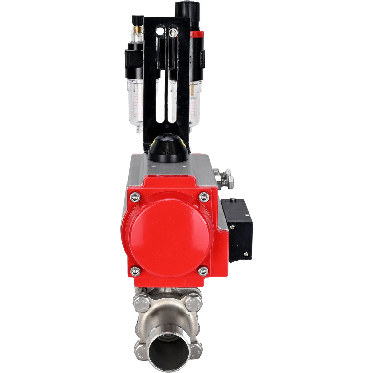 Ball valves Elephant BV3232P(3pc)-FP-W-ISO-H LONG full bore, body - stainless steel 316, for welding, with pneumatic actuator Elephant PA-SA, pneumatic distributor 4M310-08 NAMUR 24V and ATU AFC2000