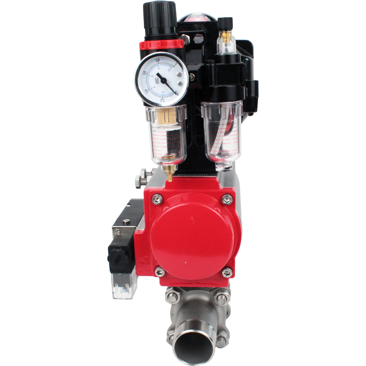Ball valves Elephant BV3232P(3pc)-FP-W-ISO-H LONG full bore, body - stainless steel 316, for welding, with pneumatic actuator Elephant PA-SA, pneumatic distributor 4M310-08 NAMUR 24V, LSU APL-510N EX and ATU AFC2000
