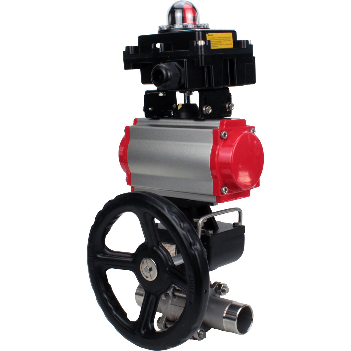 Ball valves Elephant BV3232P(3pc)-FP-W-ISO-H LONG DN50-150 full bore, body - stainless steel 316, for welding, with PA-DA pneumatic actuator, pneumatic distributor 4M310-08 NAMUR 24V, MON gearbox and block limit switches APL-410N EX