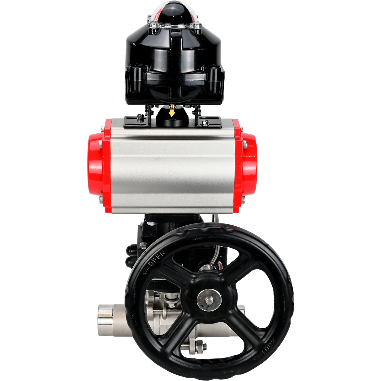 Ball valves Elephant BV3232P(3pc)-FP-W-ISO-H LONG DN50-150 full bore, body - stainless steel 316, welded, with Elephant PA-DA pneumatic actuator, Elephant MON gearbox and APL- limit switch block 510N EX