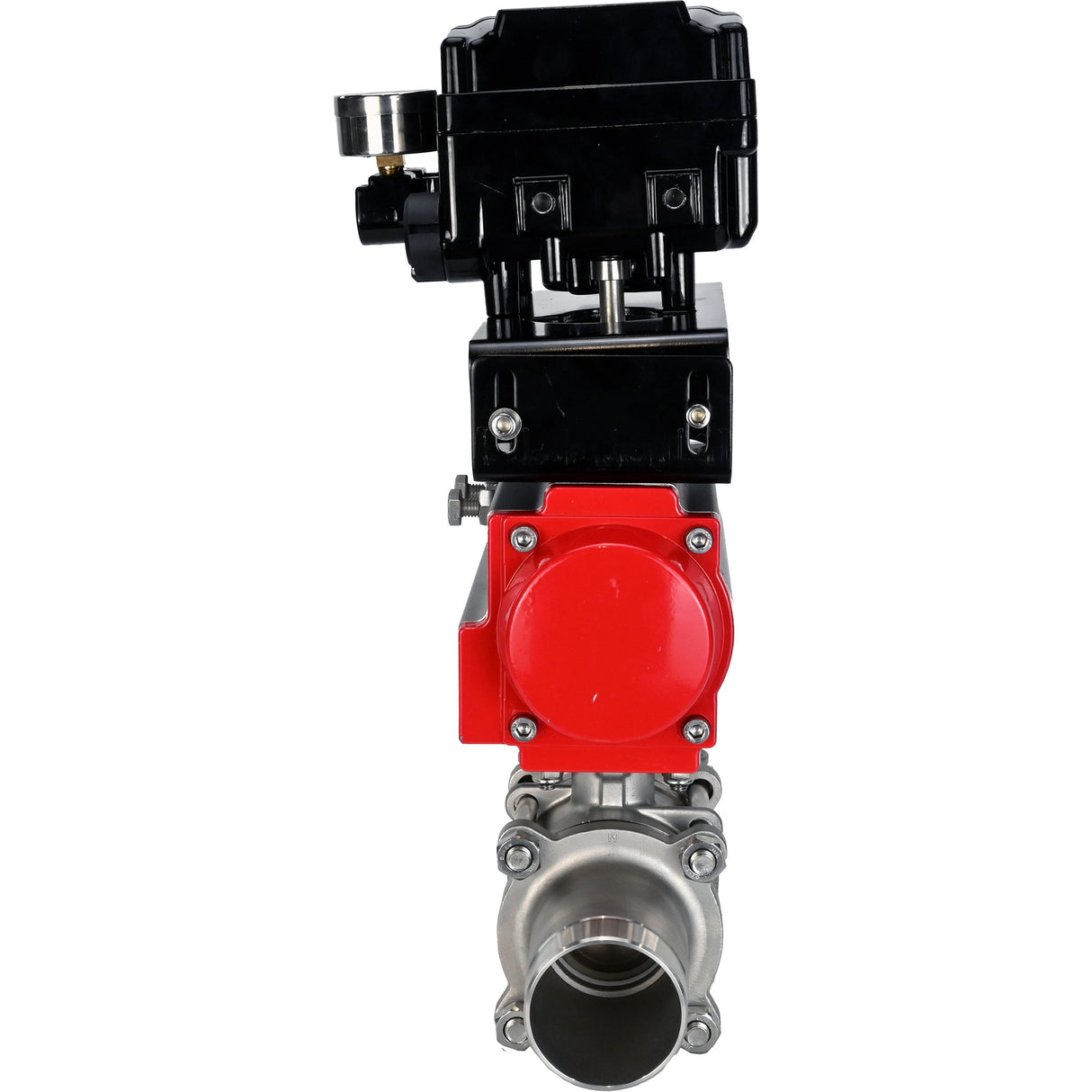 Vannes à boisseau sphérique Elephant BV3131P(3pc)-FP-W-ISO-H LONG DN10-150 passage intégral, corps - acier inoxydable 304, soudé, avec actionneur pneumatique Elephant PA-DA et positionneur pneumatique YT-1000RSN