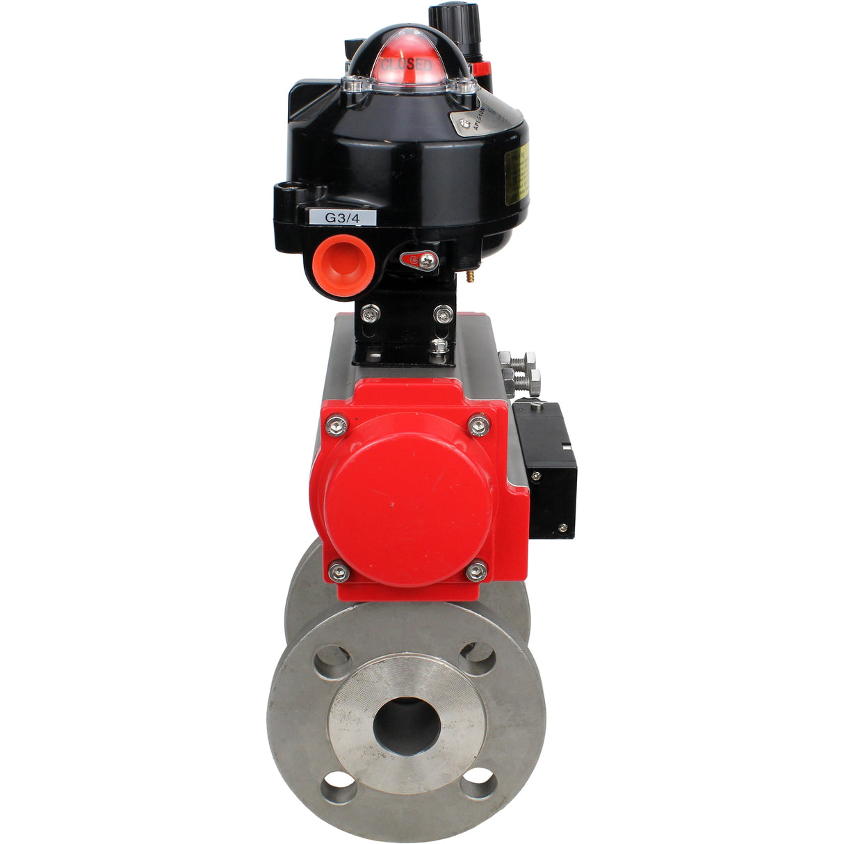 Ball valves Elephant BV3232P(2pc)-FP-F-ISO-H DN15-150 flanged, full bore, two-piece, stainless steel body. steel SS316, seal - PTFE, with pneumatic actuator Elephant PA-SA 052-210 pneumatic distributor 4M310-08 NAMUR 24V ATU AFC2000 APL-510N-EX