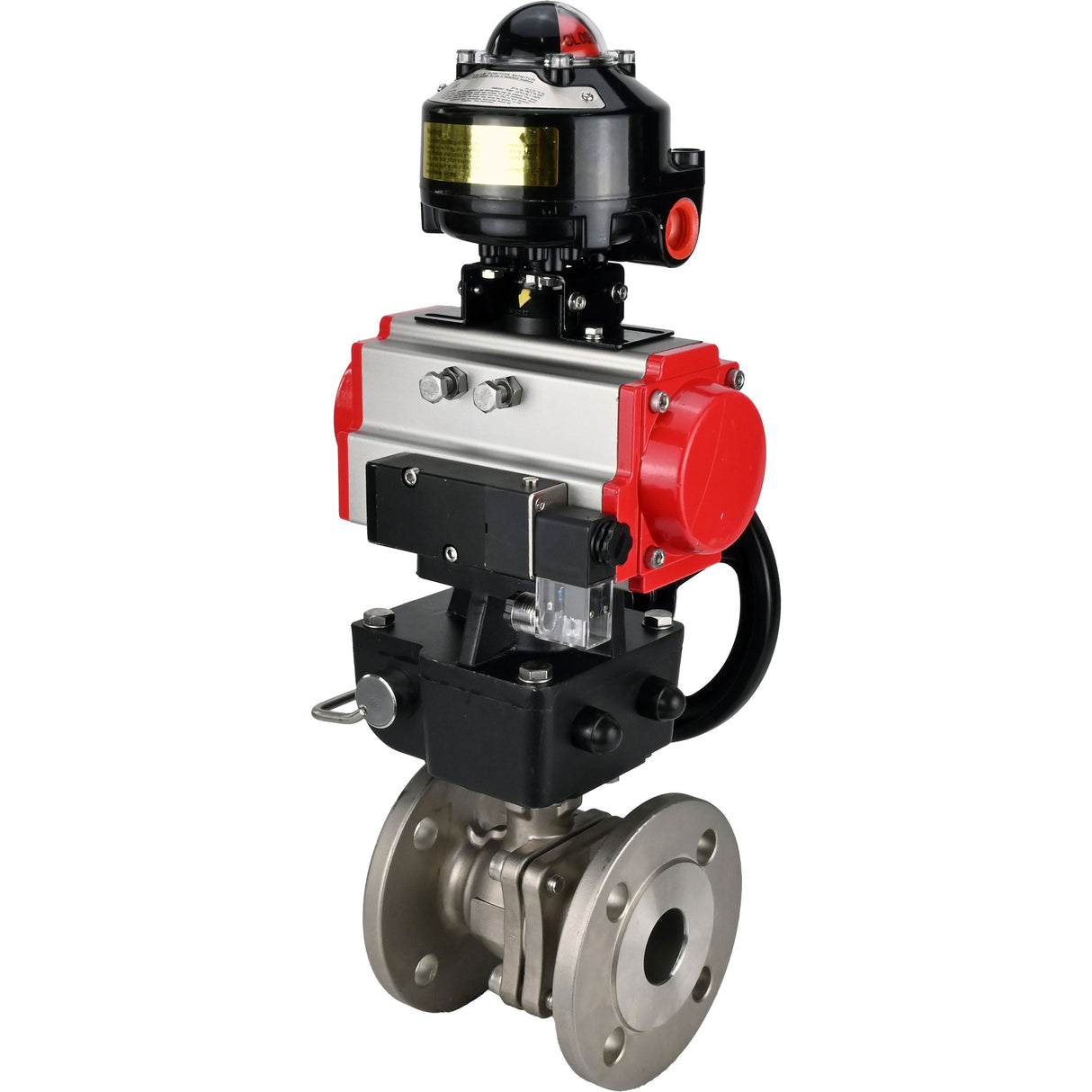 Ball valves Elephant BV3232P(2pc)-FP-F-ISO-H DN15-250 flanged, full bore, two-piece, stainless steel body. steel SS316, seal - PTFE, with pneumatic drive Elephant PA-DA 052-210 pneumatic distributor 4M310-08 NAMUR 24V gearbox MON LSU APL-510N-EX