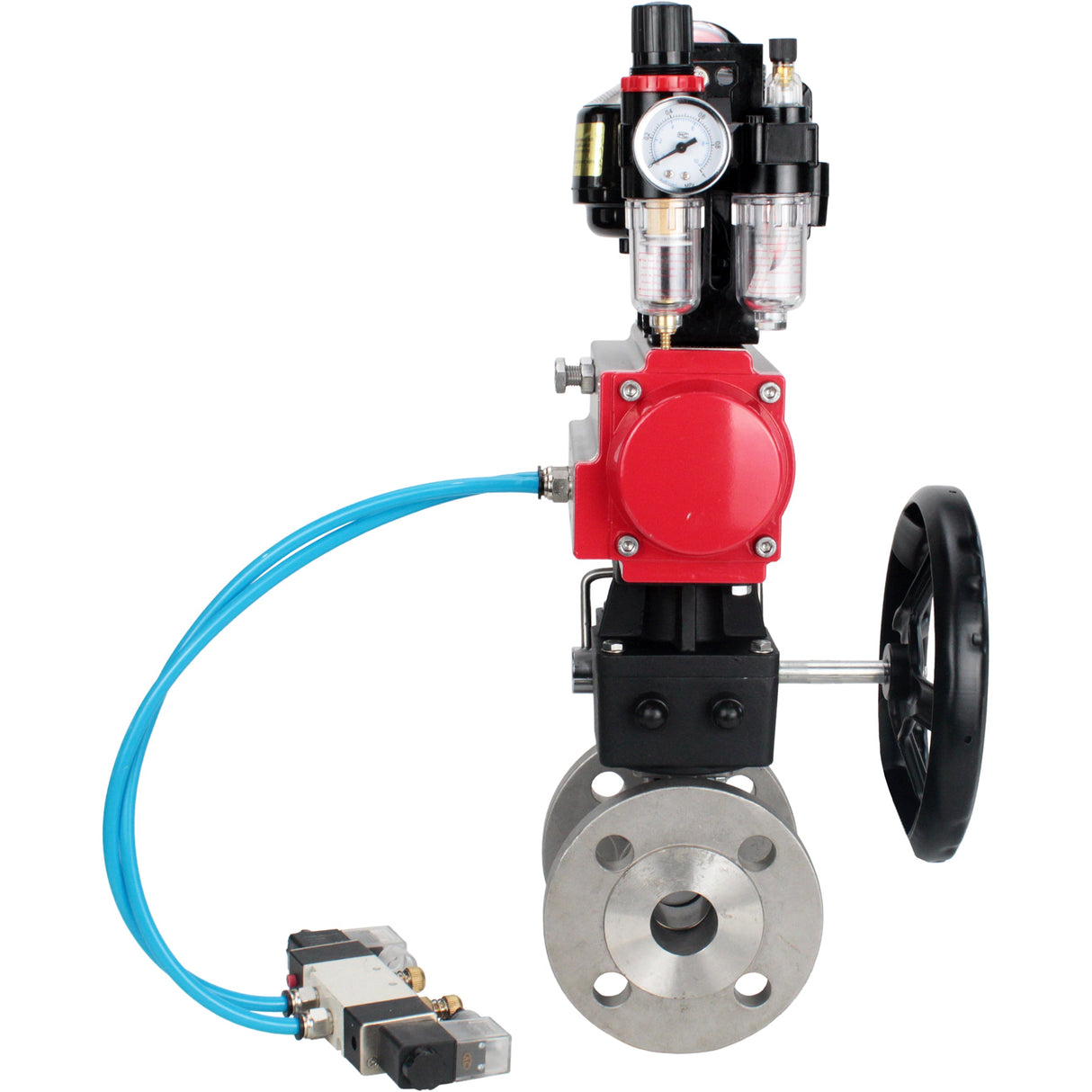 Ball valves Elephant BV3232P(2pc)-FP-F-ISO-H DN15-250 flanged, two-piece, body - stainless steel SS316, seal - PTFE, with pneumatic drive PA-DA-052-210 pneumatic distributor 4V320-10 gearbox MON ATU AFC2000 LSU APL-510N-EX