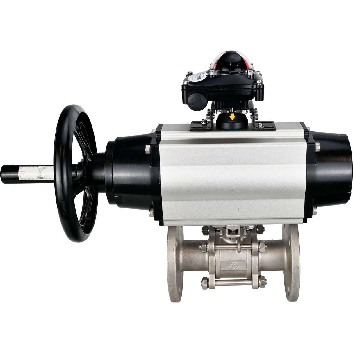 Ball valves Elephant BV3232P(3pc)-FP-F-ISO-H DN65-100 25/40 bar flanged with ISO flange, body - 316 stainless steel, full bore, seal - PTFE, with pneumatic drive PA-DA-105-1, LSU APL-210N