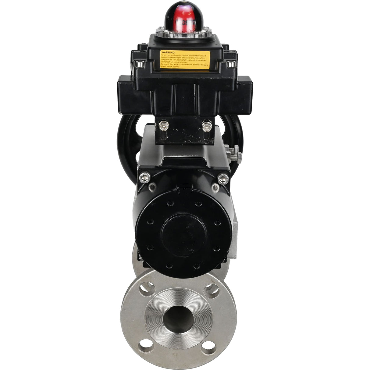 Ball valves Elephant BV3232P(3pc)-FP-F-ISO-H DN65-100 25/40 bar flanged with ISO flange, body - 316 stainless steel, full bore, seal - PTFE, with pneumatic drive PA-DA-105-1, LSU APL-410N Ex