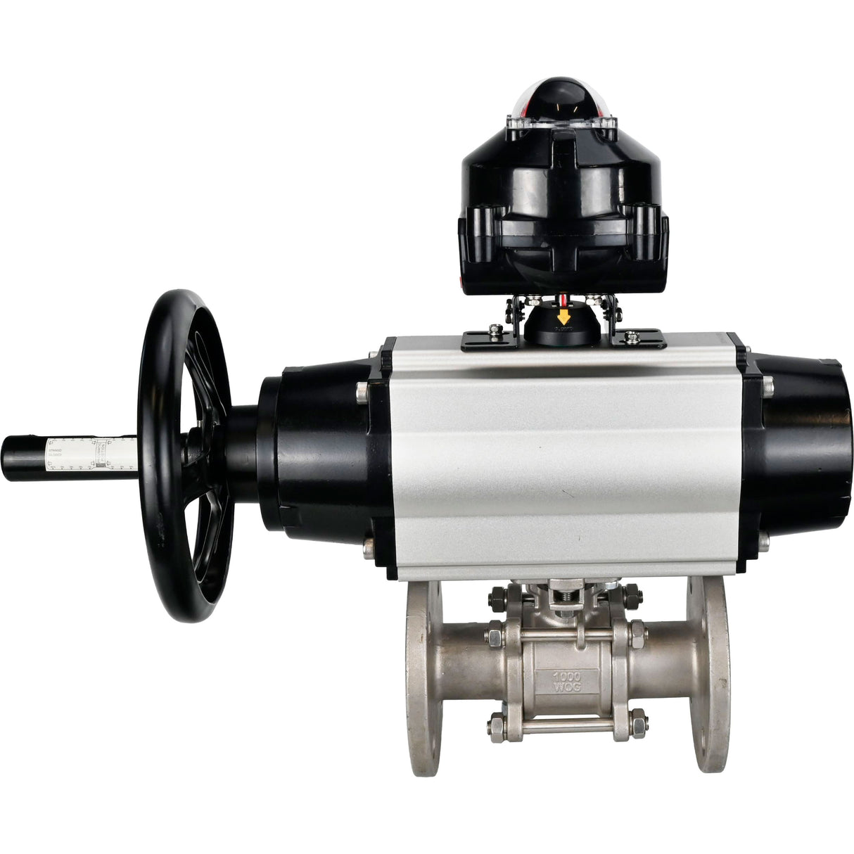 Ball valves Elephant BV3232P(3pc)-FP-F-ISO-H DN65-100 25/40 bar flanged with ISO flange, body - 316 stainless steel, full bore, seal - PTFE, with pneumatic drive PA-DA-105-1, LSU APL-510N Ex