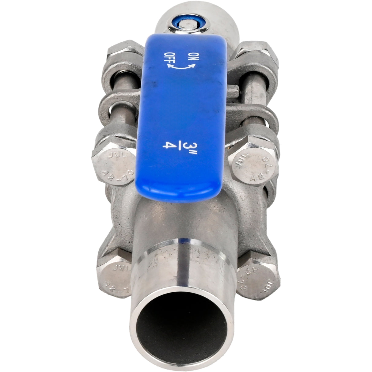 Robinets à boisseau sphérique Elephant BV3131P(3pc)-FP-WH en acier inoxydable SS304, à passage intégral, en trois parties, joint - PTFE, soudé, avec poignée