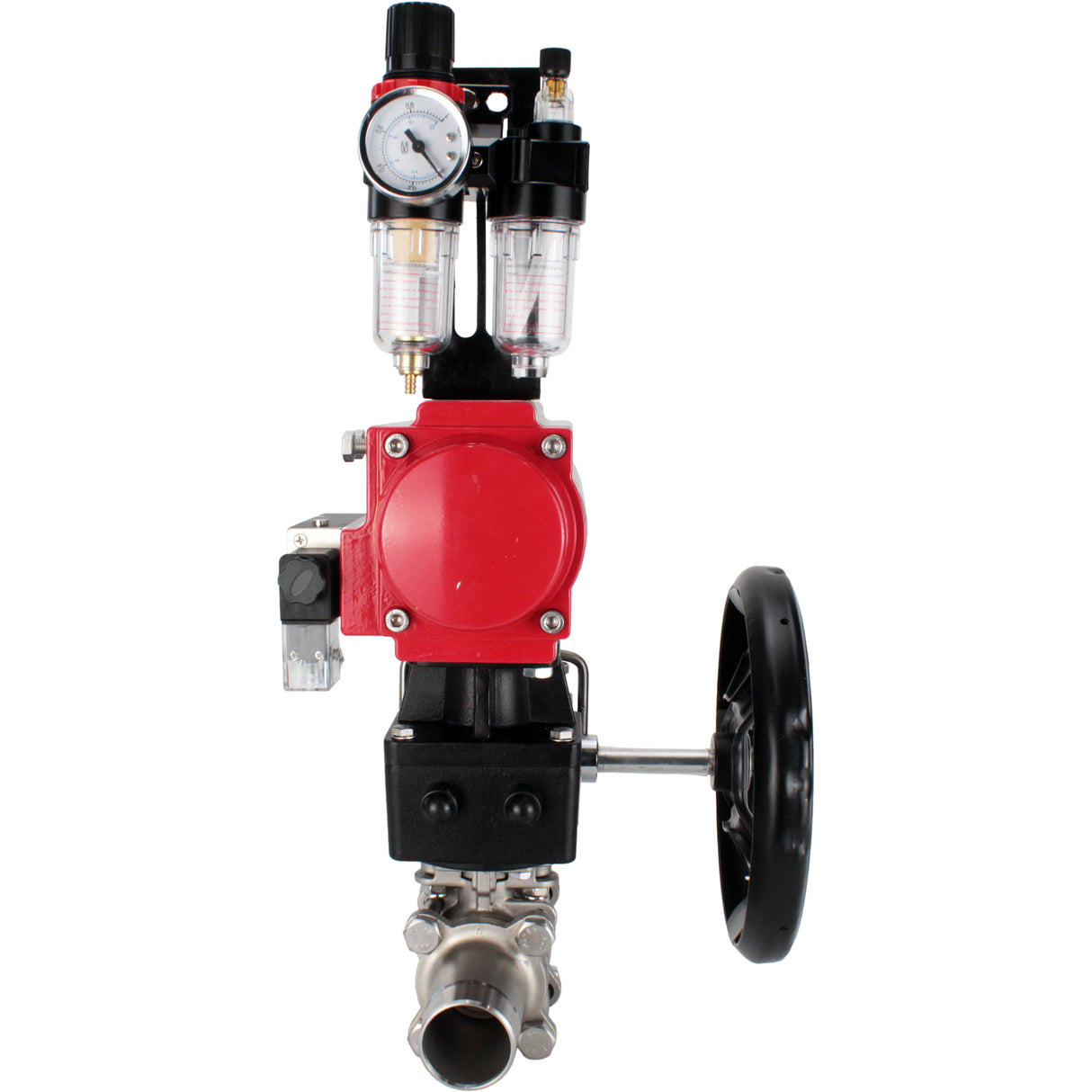 Vannes à boisseau sphérique Elephant BV3232P(3pc)-FP-W-ISO-H LONG à passage intégral, corps - acier inoxydable 316, à souder, avec actionneur pneumatique PA-DA, distributeur pneumatique 4M310-08 24V, réducteur MON et BPV AFC2000