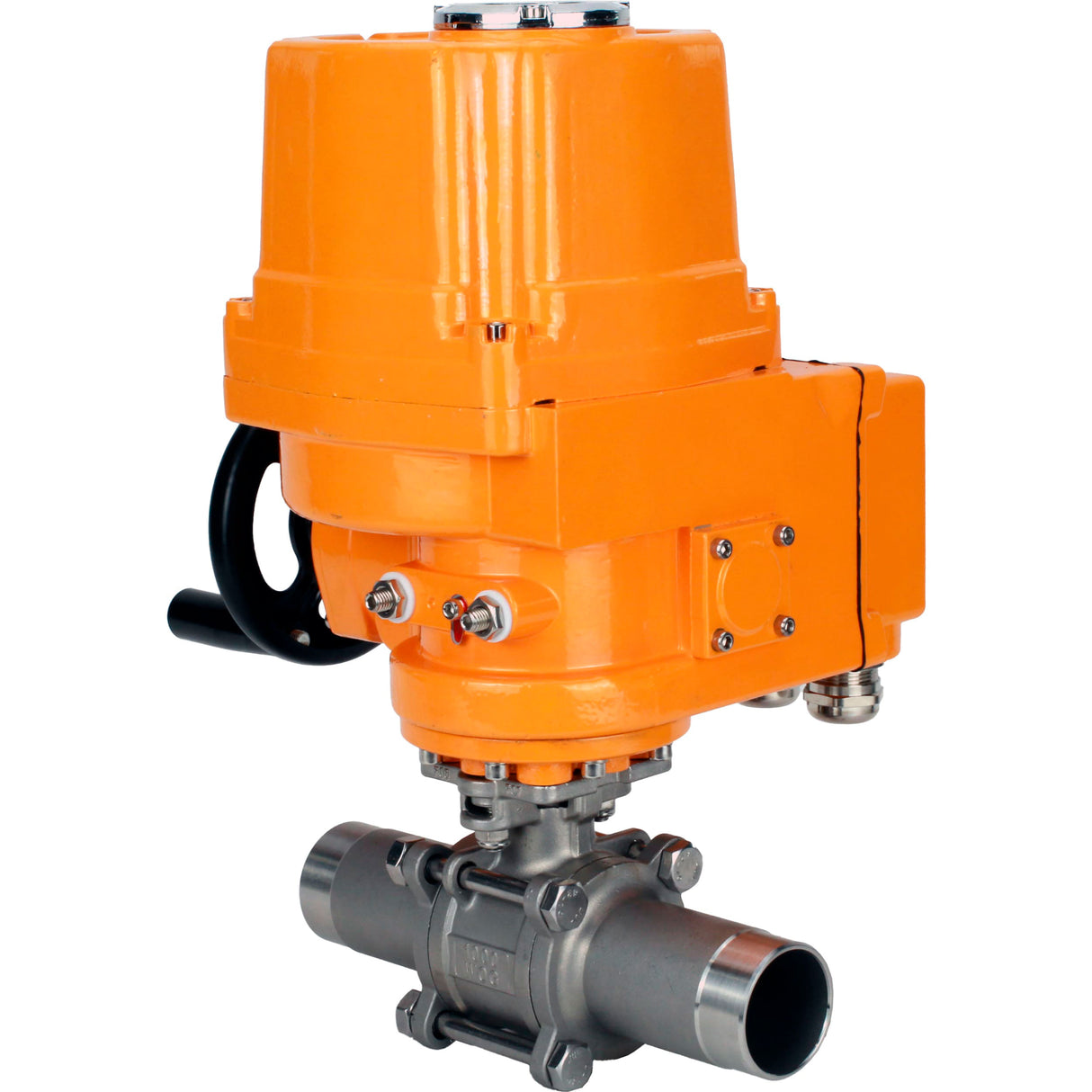 Vannes à boisseau sphérique Elephant BV3131P(3pc)-FP-W-ISO-H LONG à passage intégral, corps - acier inoxydable 304, soudé, avec entraînement électrique antidéflagrant 1/4 de tour Elephant QT-EX-EM-O2-220VAC-U1 220V