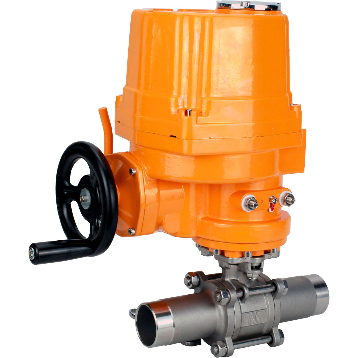 Vannes à boisseau sphérique Elephant BV3131P(3pc)-FP-W-ISO-H LONG à passage intégral, corps - acier inoxydable 304, soudé, avec entraînement électrique antidéflagrant 1/4 de tour Elephant QT-EX-EM-O2-220VAC-U1 220V