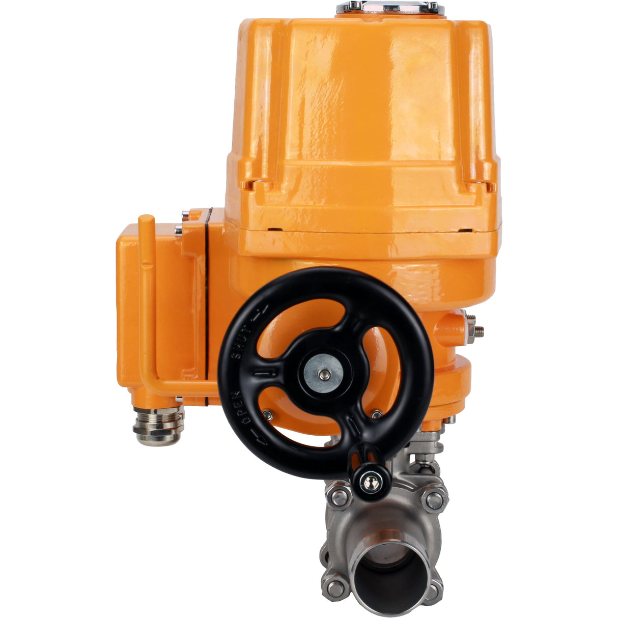 Vannes à boisseau sphérique Elephant BV3131P(3pc)-FP-W-ISO-H LONG à passage intégral, corps - acier inoxydable 304, soudé, avec entraînement électrique antidéflagrant 1/4 de tour Elephant QT-EX-EM-O2-220VAC-U1 220V