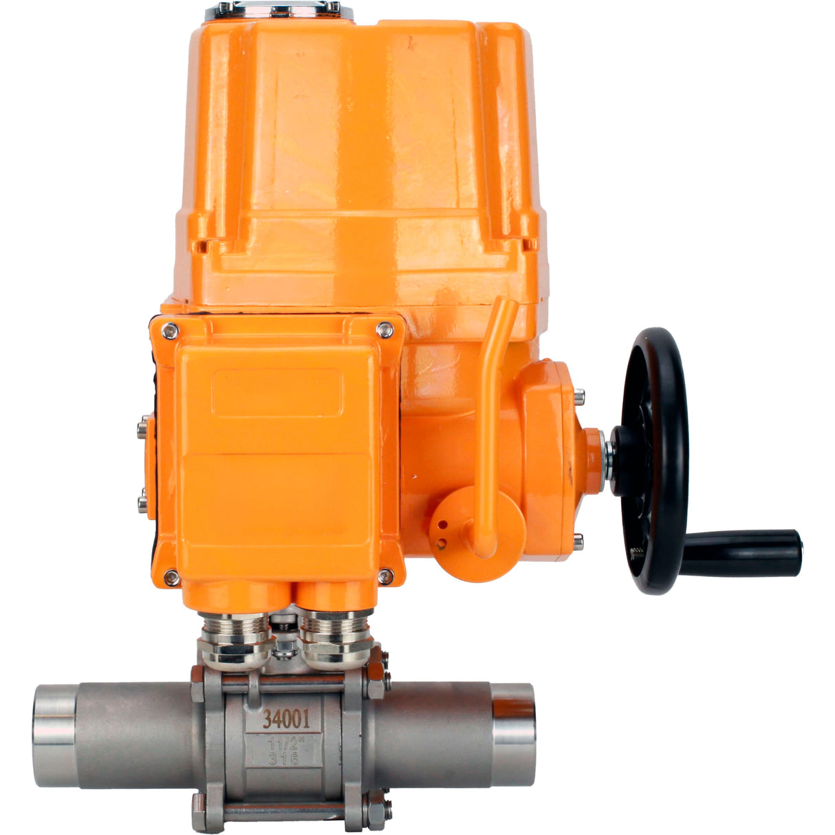 Vannes à boisseau sphérique Elephant BV3131P(3pc)-FP-W-ISO-H LONG à passage intégral, corps - acier inoxydable 304, soudé, avec entraînement électrique antidéflagrant 1/4 de tour Elephant QT-EX-EM-O2-220VAC-U1 220V